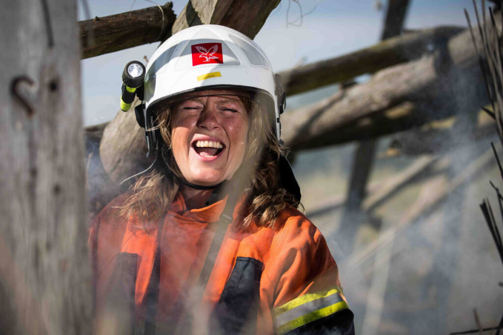 Hanne Hamann som brandmand